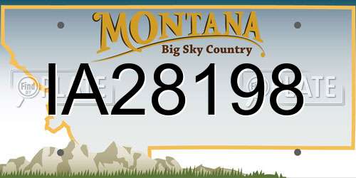 IA28198 Montana License Plate
