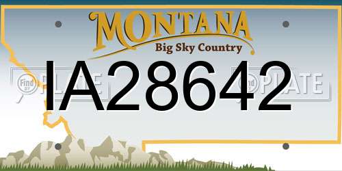 IA28642 Montana License Plate