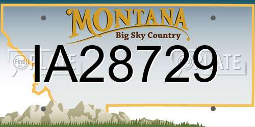 IA28729 Montana License Plate