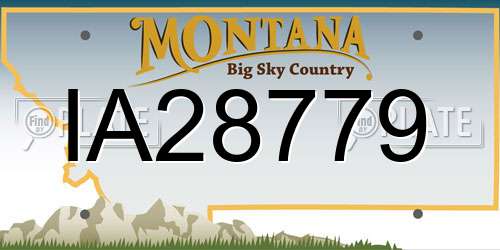 IA28779 Montana License Plate