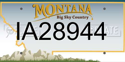 IA28944 Montana License Plate