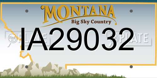 IA29032 Montana License Plate