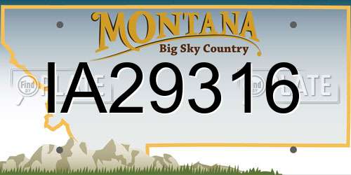 IA29316 Montana License Plate
