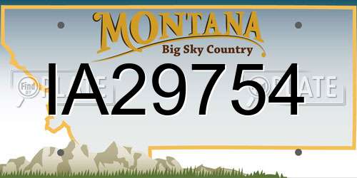 IA29754 Montana License Plate
