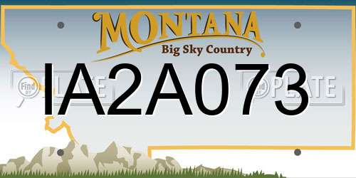 IA2A073 Montana License Plate