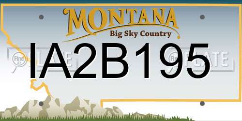 IA2B195 Montana License Plate