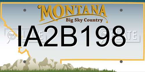 IA2B198 Montana License Plate