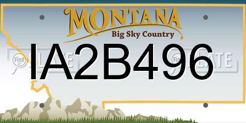 IA2B496 Montana License Plate