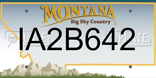IA2B642 Montana License Plate