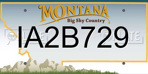 IA2B729 Montana License Plate