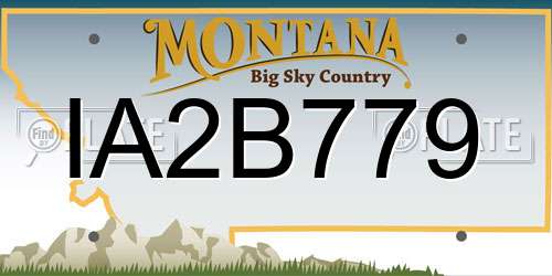 IA2B779 Montana License Plate