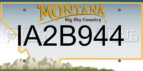 IA2B944 Montana License Plate
