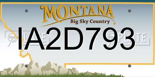 IA2D793 Montana License Plate