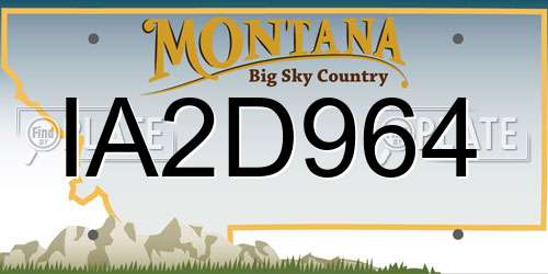 IA2D964 Montana License Plate