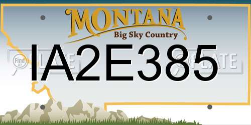 IA2E385 Montana License Plate