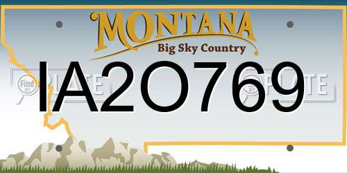 IA2O769 Montana License Plate