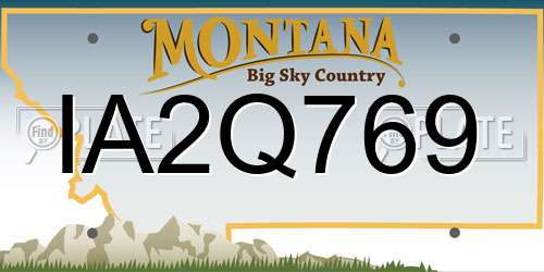 IA2Q769 Montana License Plate