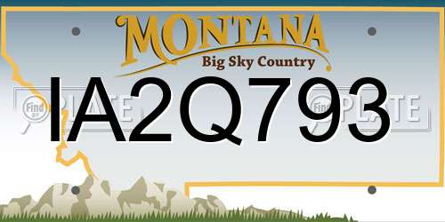 IA2Q793 Montana License Plate