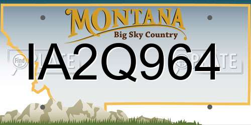IA2Q964 Montana License Plate