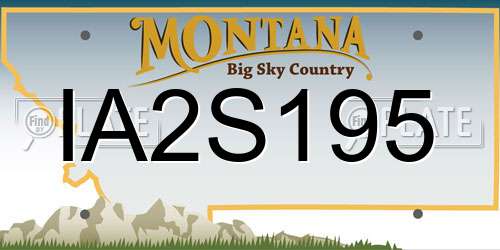 IA2S195 Montana License Plate