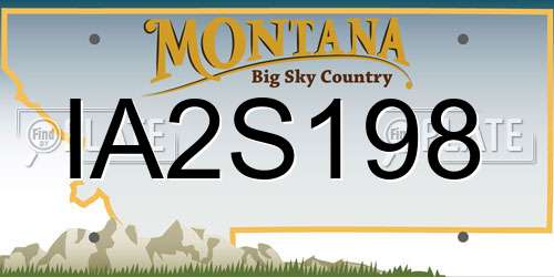 IA2S198 Montana License Plate
