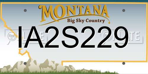 IA2S229 Montana License Plate