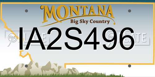 IA2S496 Montana License Plate