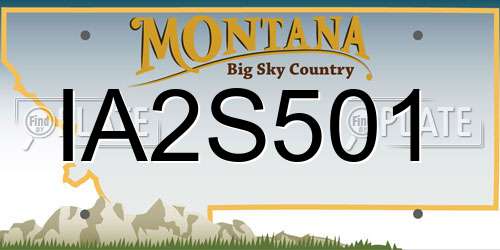 IA2S501 Montana License Plate