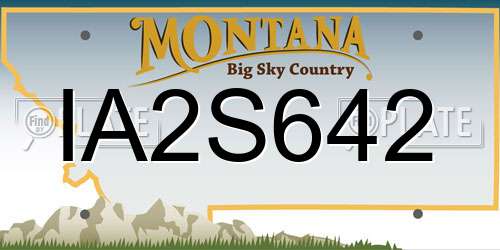 IA2S642 Montana License Plate