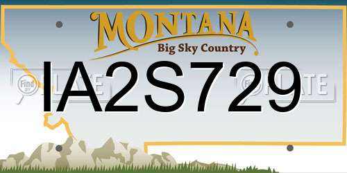 IA2S729 Montana License Plate
