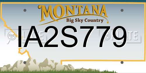 IA2S779 Montana License Plate