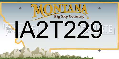 IA2T229 Montana License Plate