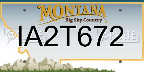IA2T672 Montana License Plate
