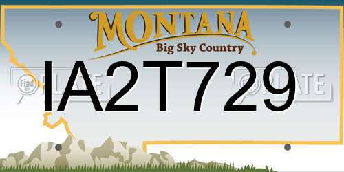 IA2T729 Montana License Plate
