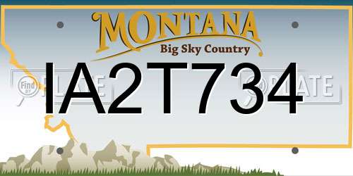 IA2T734 Montana License Plate