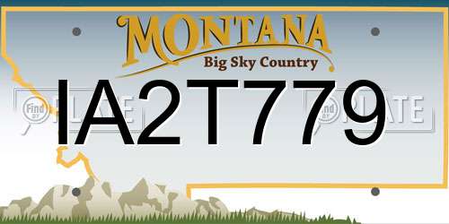 IA2T779 Montana License Plate