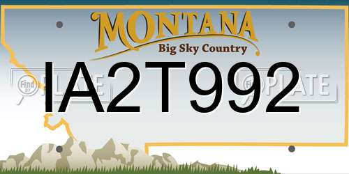 IA2T992 Montana License Plate
