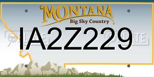 IA2Z229 Montana License Plate