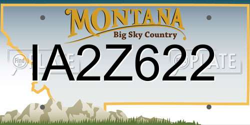 IA2Z622 Montana License Plate