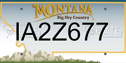 IA2Z677 Montana License Plate