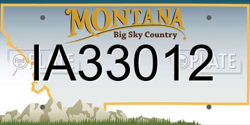 IA33012 Montana License Plate