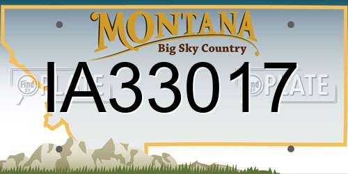 IA33017 Montana License Plate