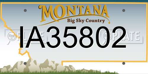 IA35802 Montana License Plate