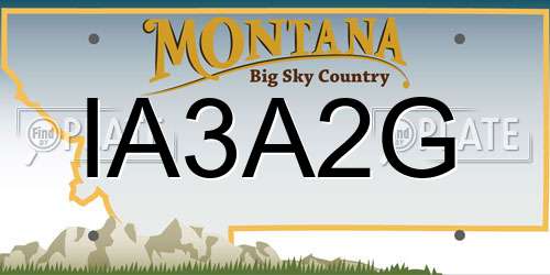 IA3A2G Montana License Plate