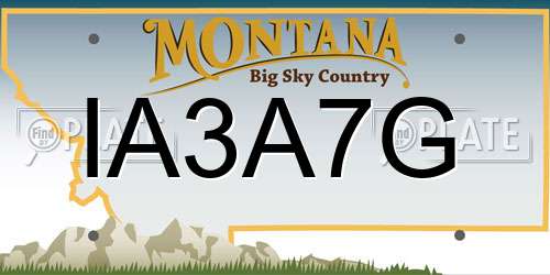 IA3A7G Montana License Plate