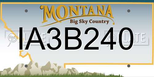 IA3B240 Montana License Plate