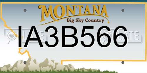 IA3B566 Montana License Plate