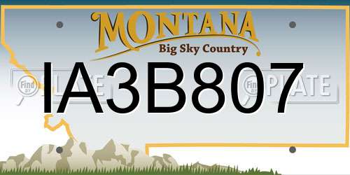 IA3B807 Montana License Plate