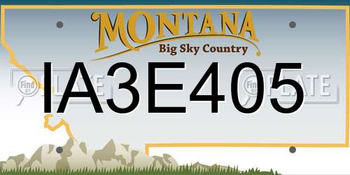 IA3E405 Montana License Plate