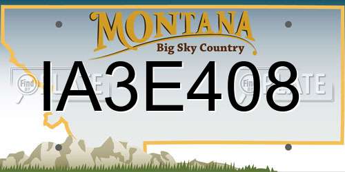 IA3E408 Montana License Plate